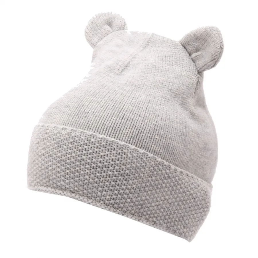 2017AF cappello bimba girl WOOLRICH light grey beanie hat kid