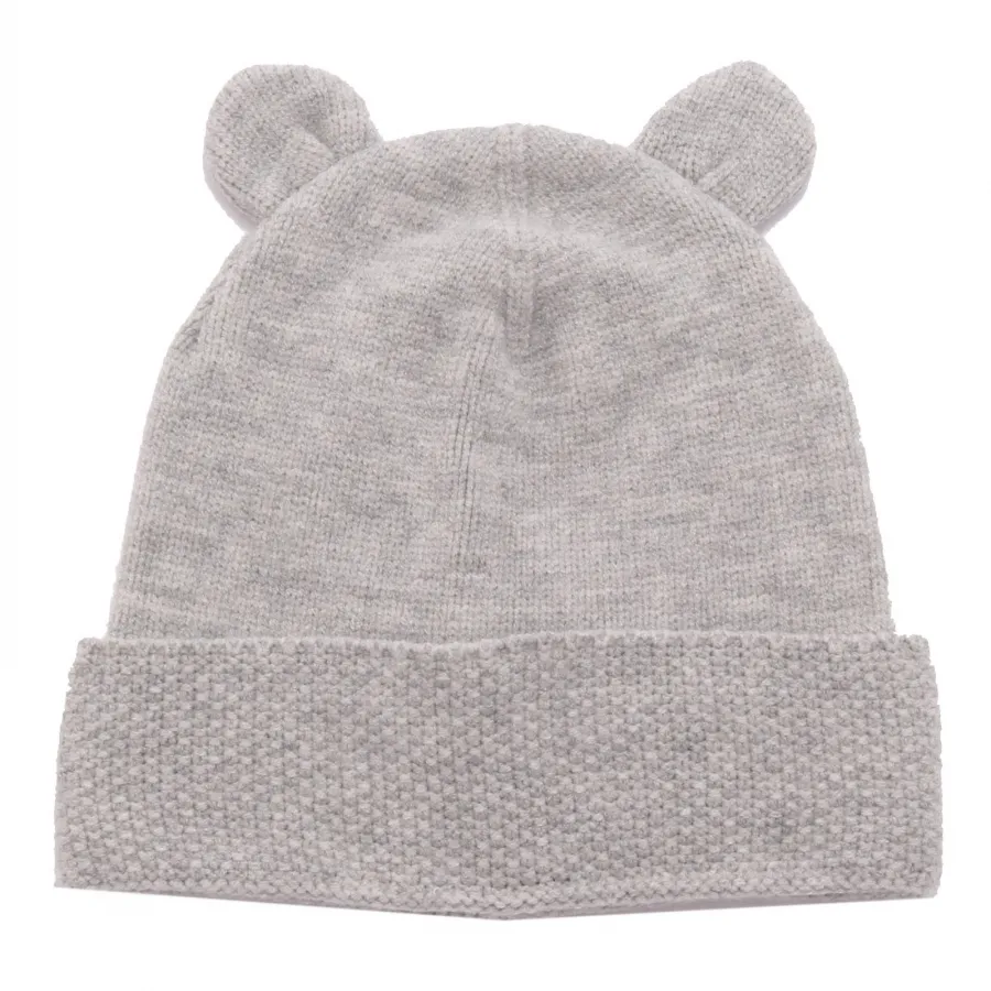 2017AF cappello bimba girl WOOLRICH light grey beanie hat kid