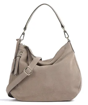  Abro Suede Juna Borsa hobo pelle bovina ruvida beige  