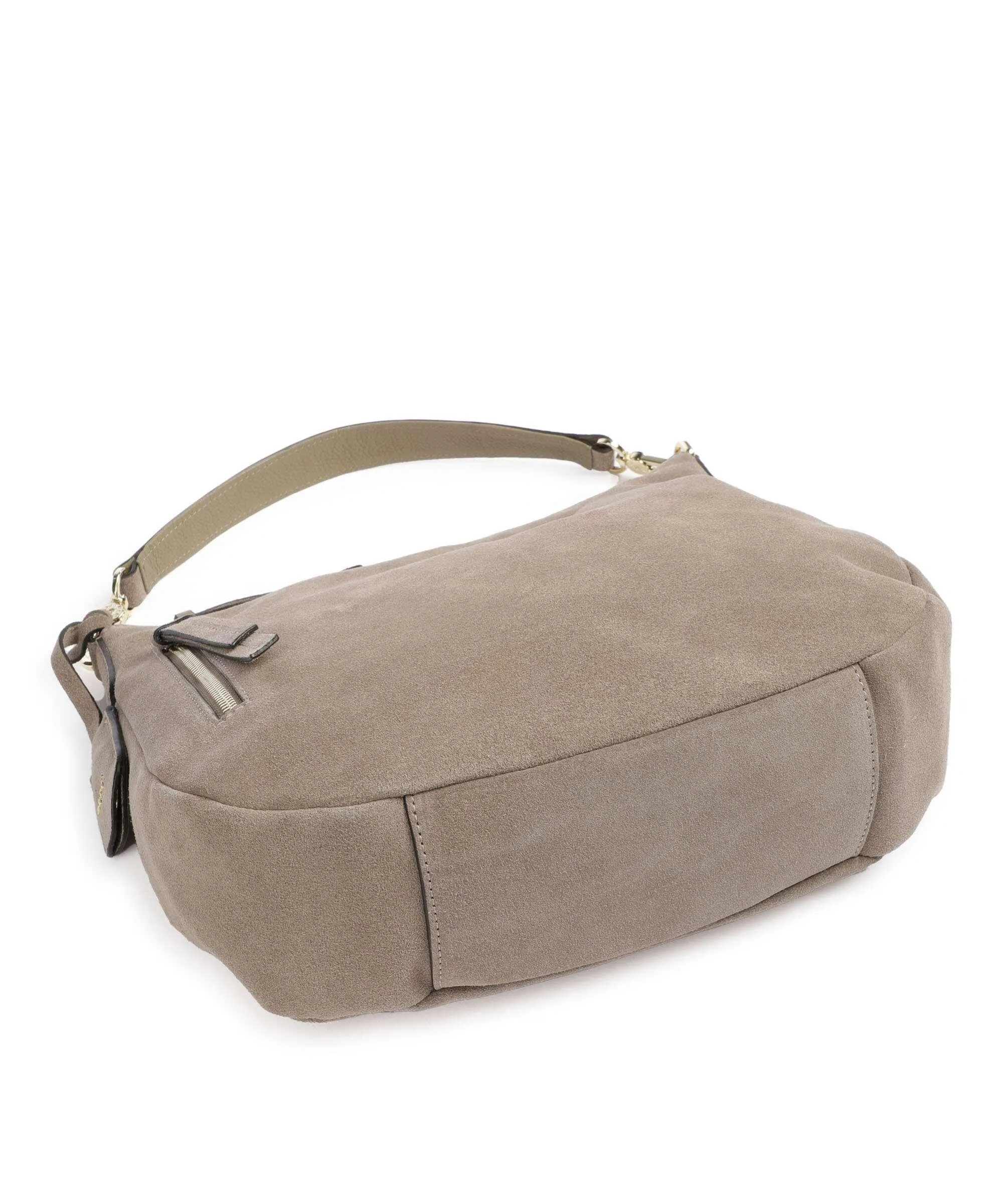  Abro Suede Juna Borsa hobo pelle bovina ruvida beige  