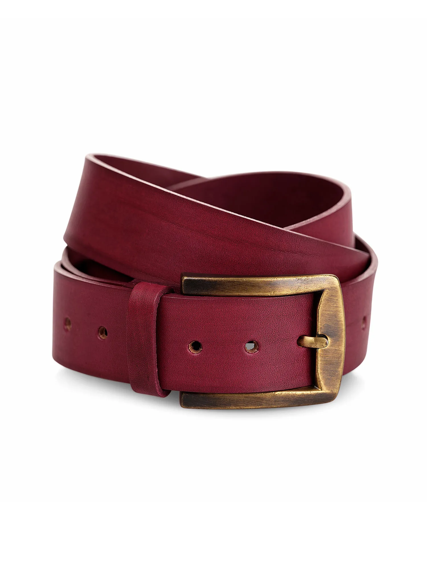 Adjustable Length Red Leather Belt