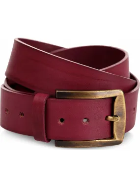 Adjustable Length Red Leather Belt