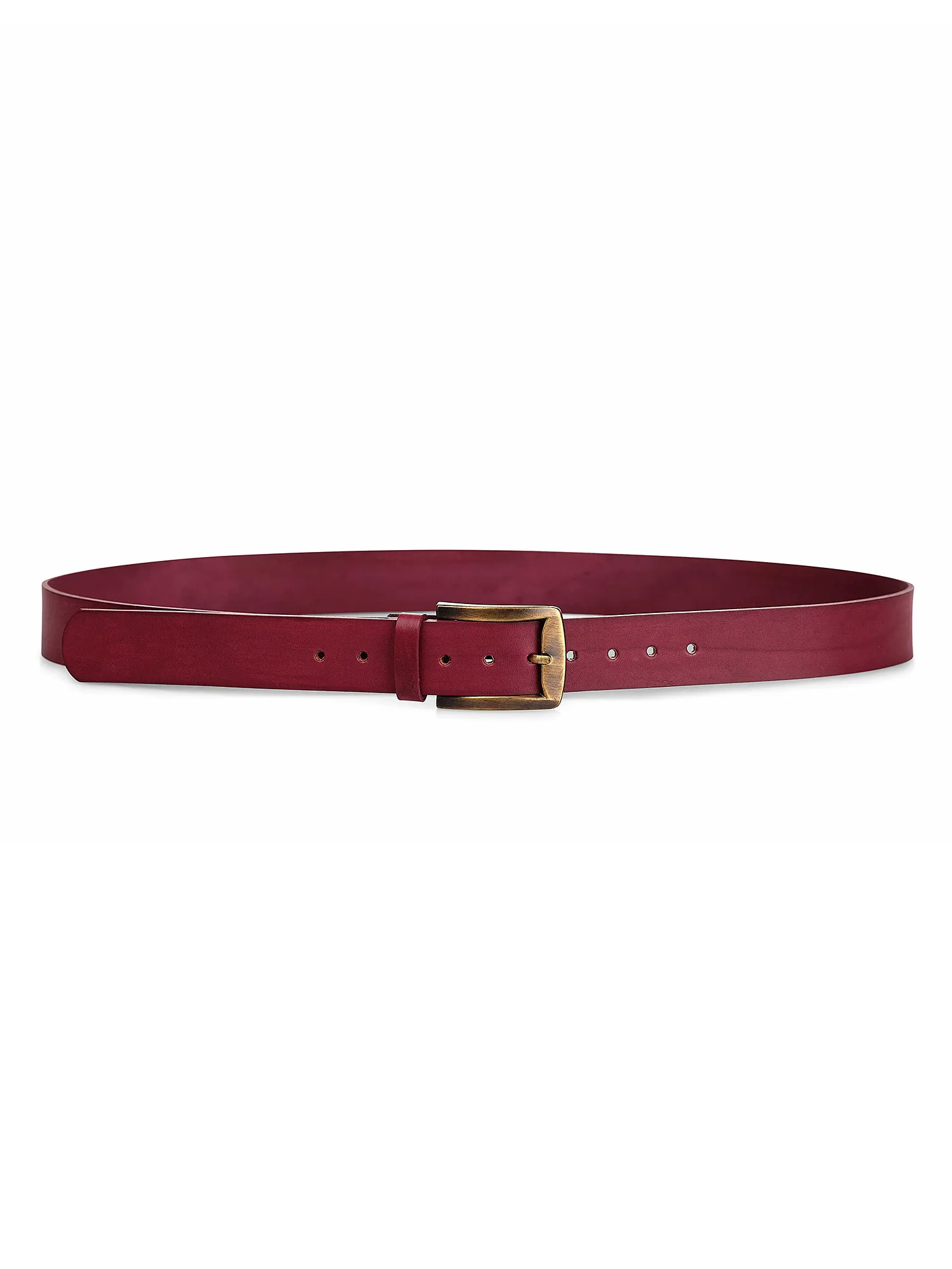 Adjustable Length Red Leather Belt