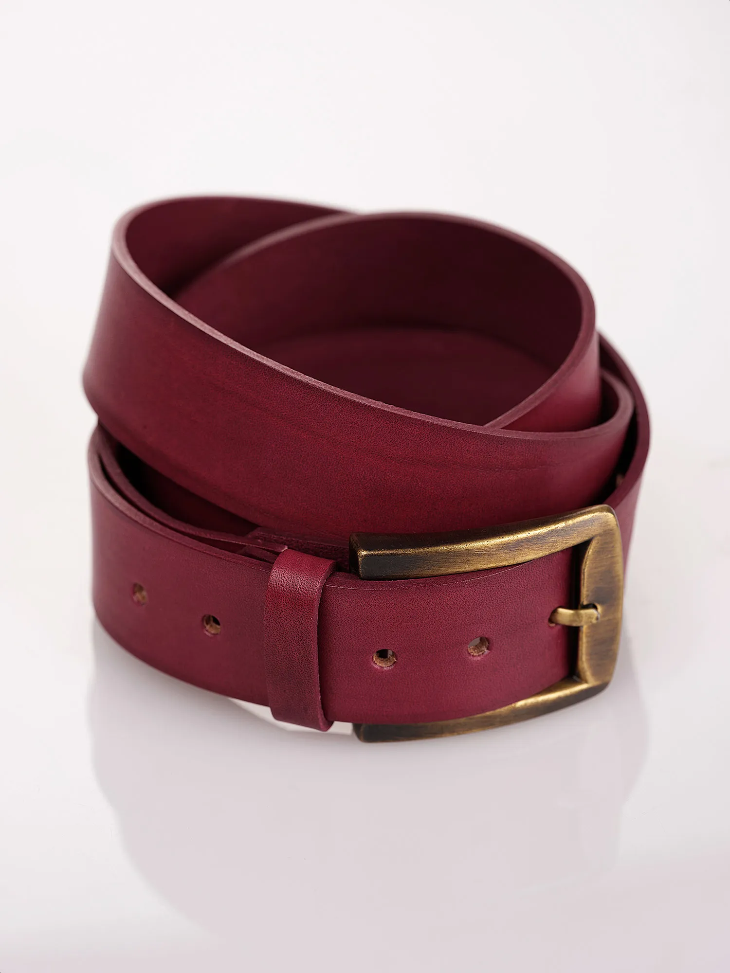 Adjustable Length Red Leather Belt