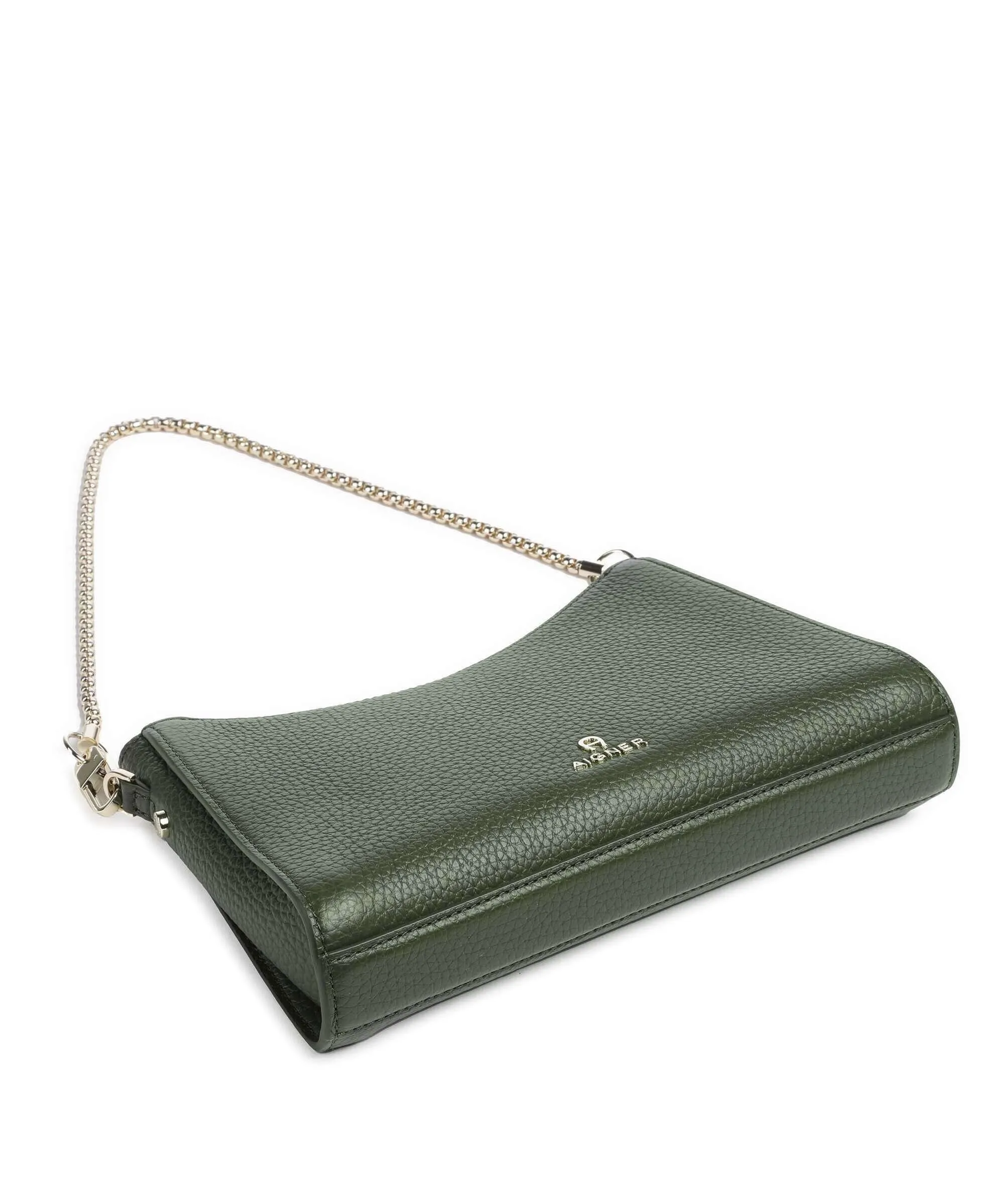  Aigner Ivy S Borsa a spalla pelle di vacchetta grana verde scuro  