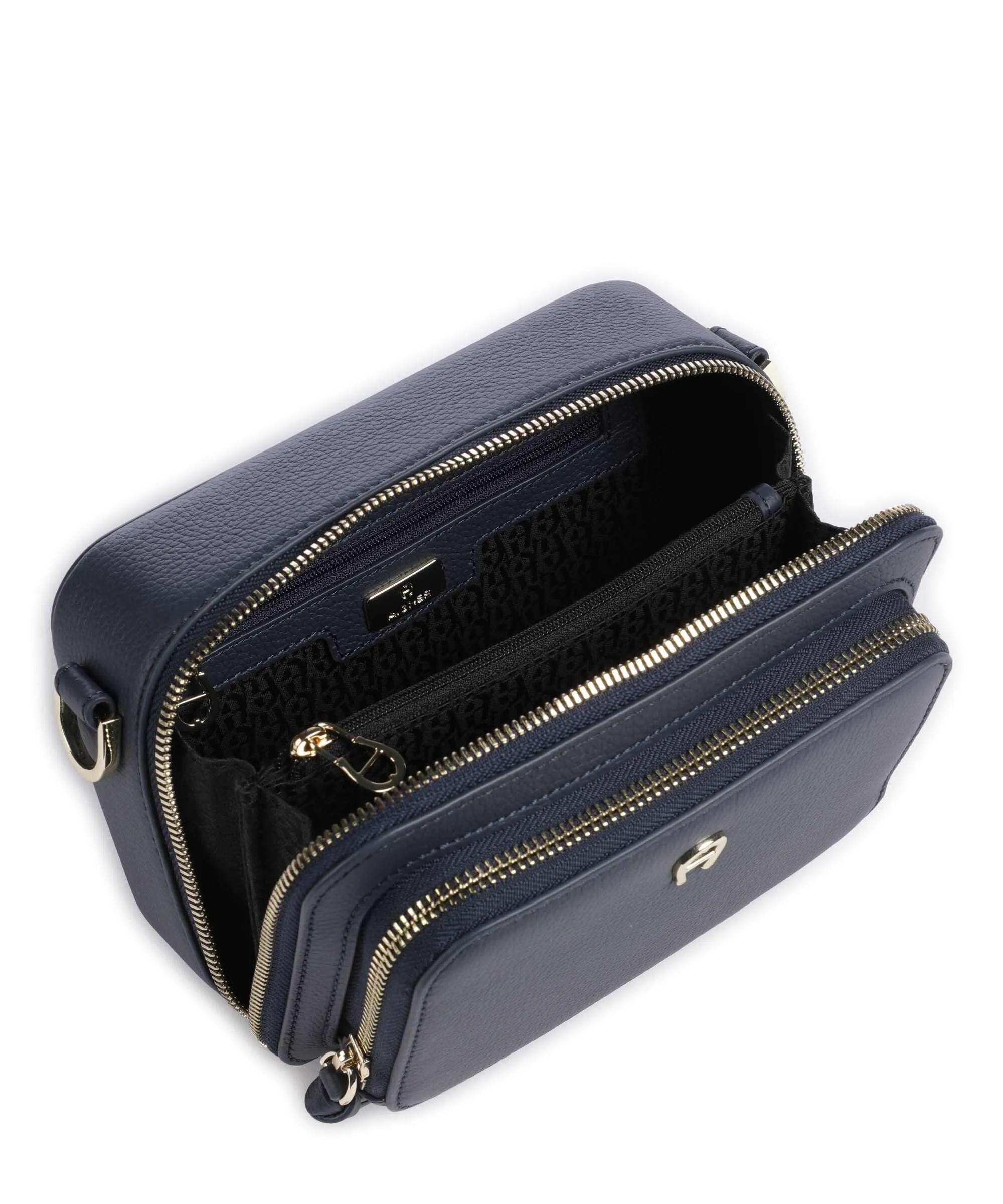  Aigner Zita S Borsa a tracolla pelle di vacchetta grana blu scuro  