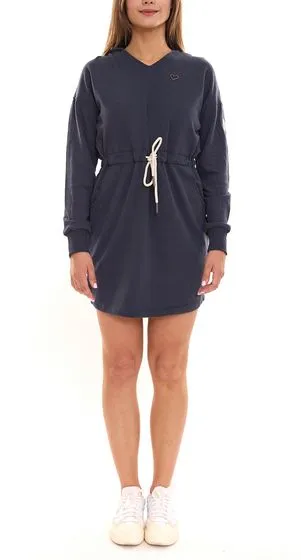 ALIFE AND KICKIN Scarla miniabito da donna pullover dress abito a maniche lunghe con cappuccio felpa in blu o nero