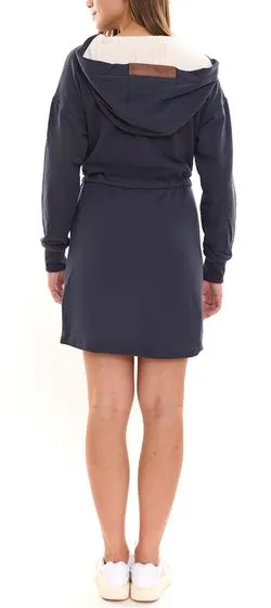 ALIFE AND KICKIN Scarla miniabito da donna pullover dress abito a maniche lunghe con cappuccio felpa in blu o nero