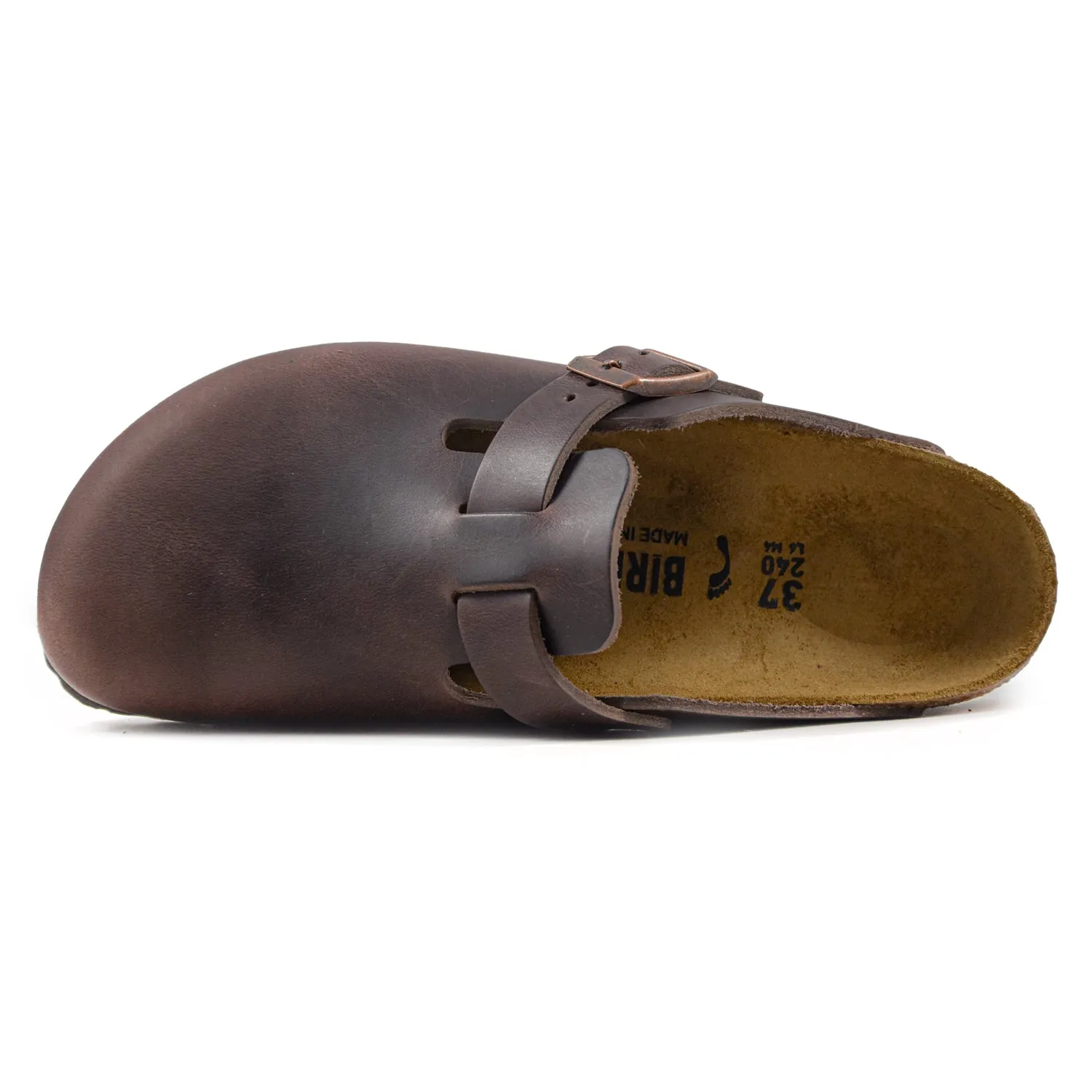 Birkenstock Boston Donna Sabot Marrone In Pelle Oliata