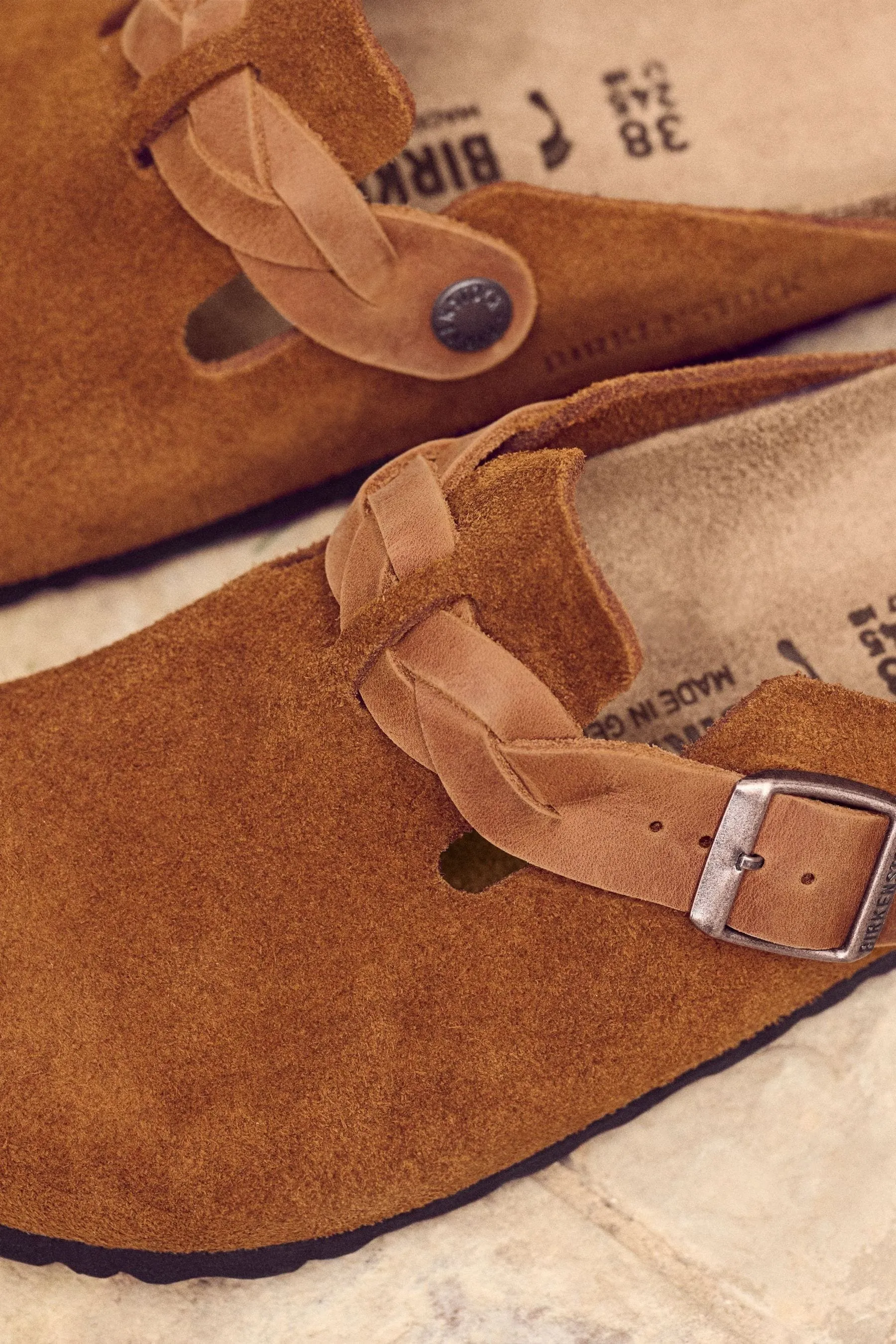 Birkenstock Boston - Sabot scamosciati intrecciati    