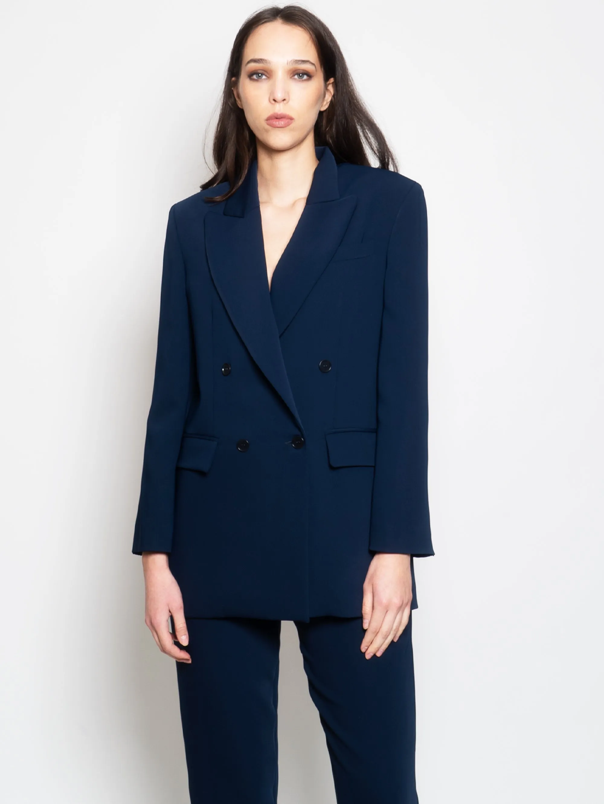 Blazer Doppio Petto in Cady Blu