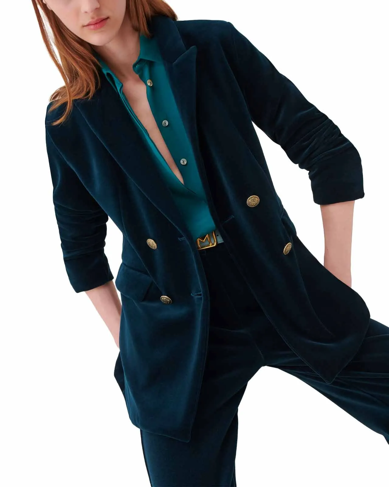 Blazer Renata ciniglia verde scuro