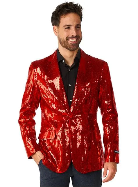 Blazer rosso con paillettes - Suitmeister