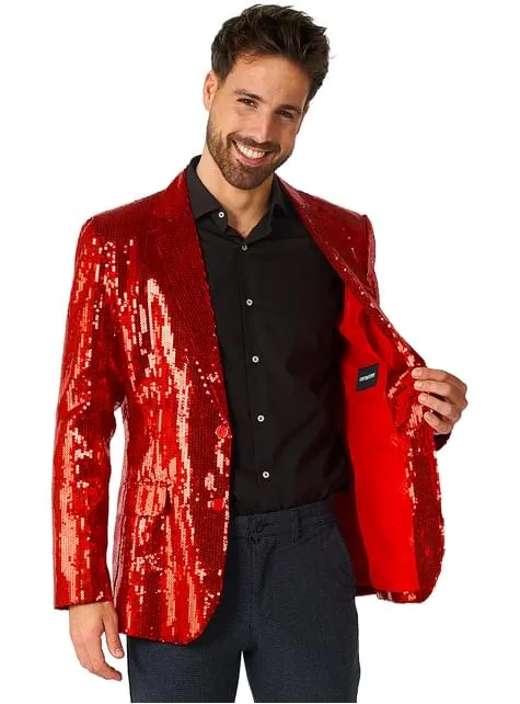 Blazer rosso con paillettes - Suitmeister