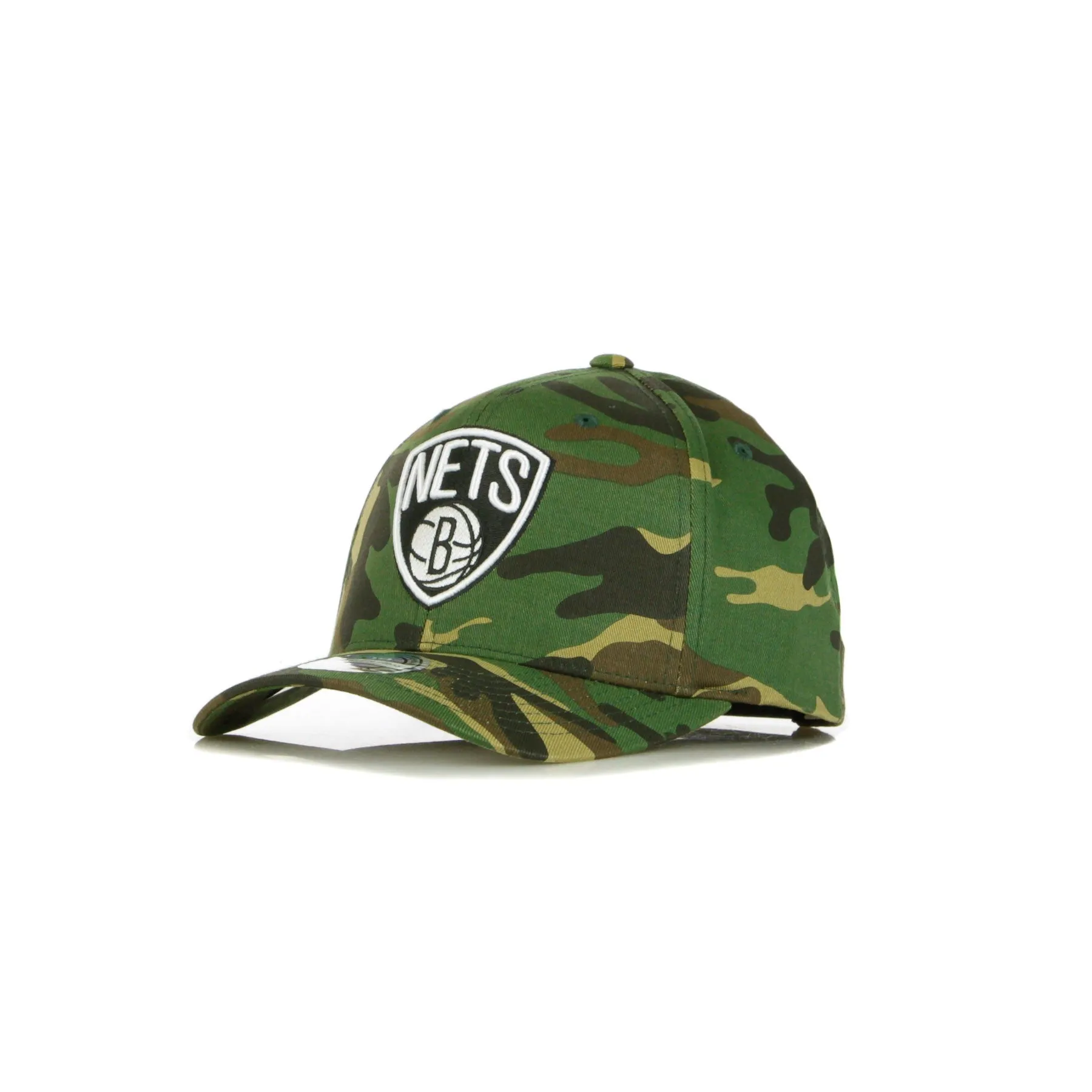 Cappellino Visiera Curva Uomo Nba Blk/wht Logo 110 Bronet Camo/black/white