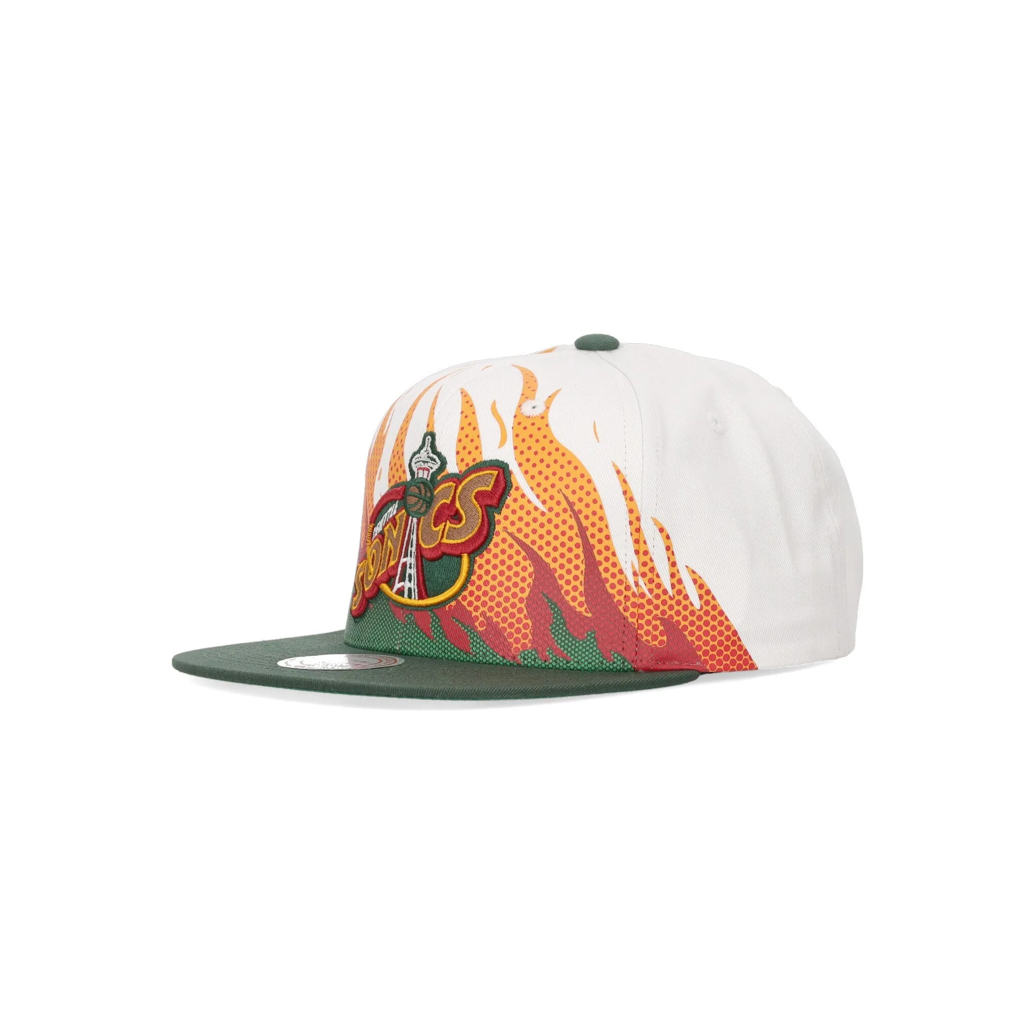 Cappellino Visiera Piatta Uomo Nba Hot Fire Hwc Seasup White/original Team Colors