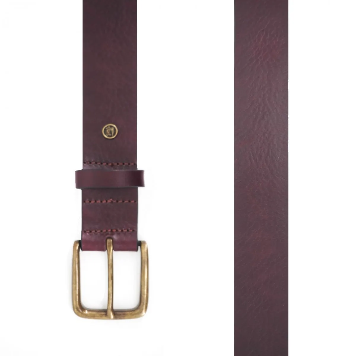 Classic Wide Leather Belt, Marrone