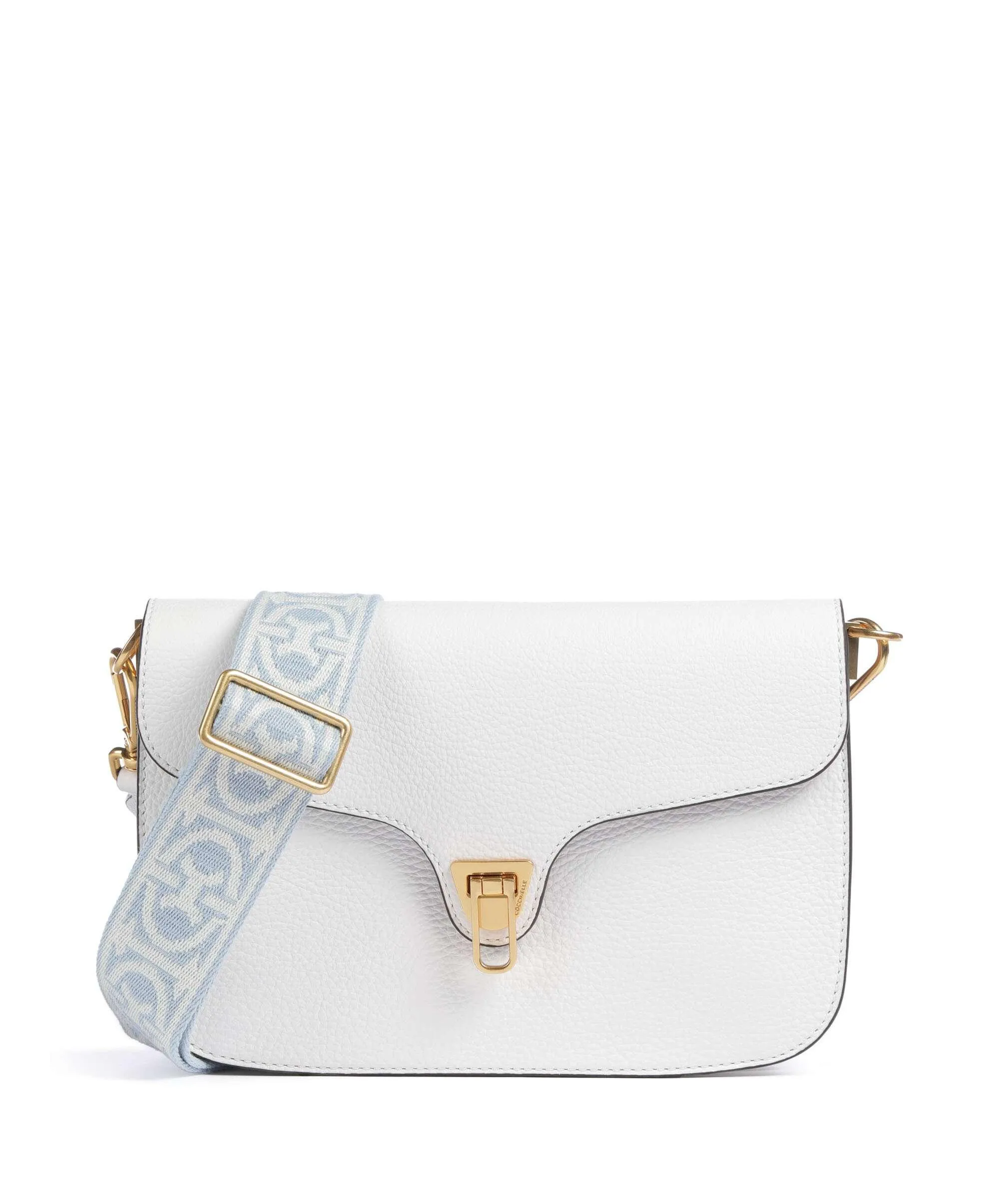  Coccinelle Beat Soft Ribbon Borsa a tracolla pelle di vacchetta grana bianco  