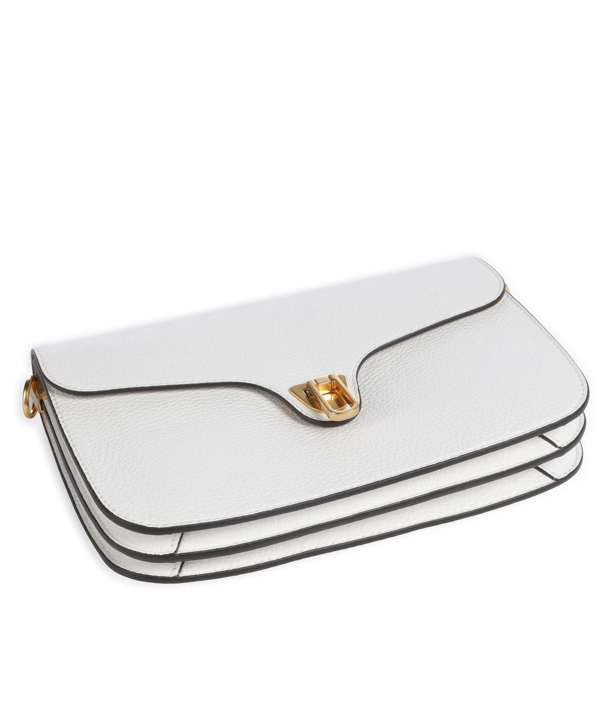  Coccinelle Beat Soft Ribbon Borsa a tracolla pelle di vacchetta grana bianco  