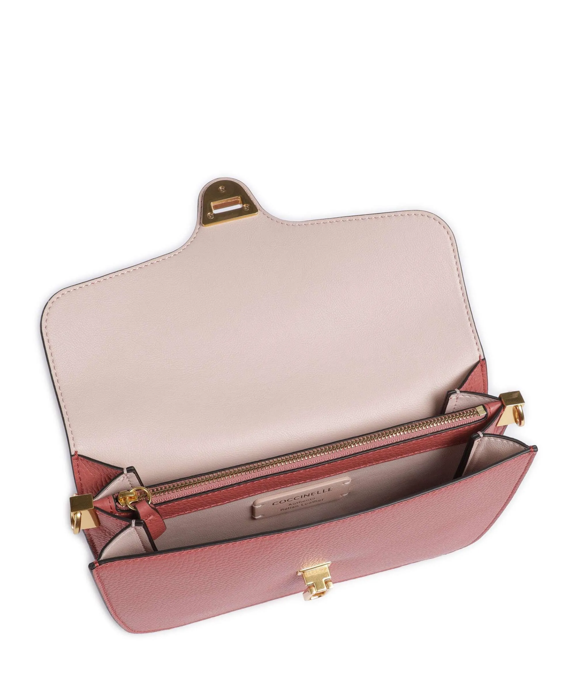  Coccinelle Beat Soft Ribbon Borsa a tracolla pelle di vacchetta grana rosa antico  