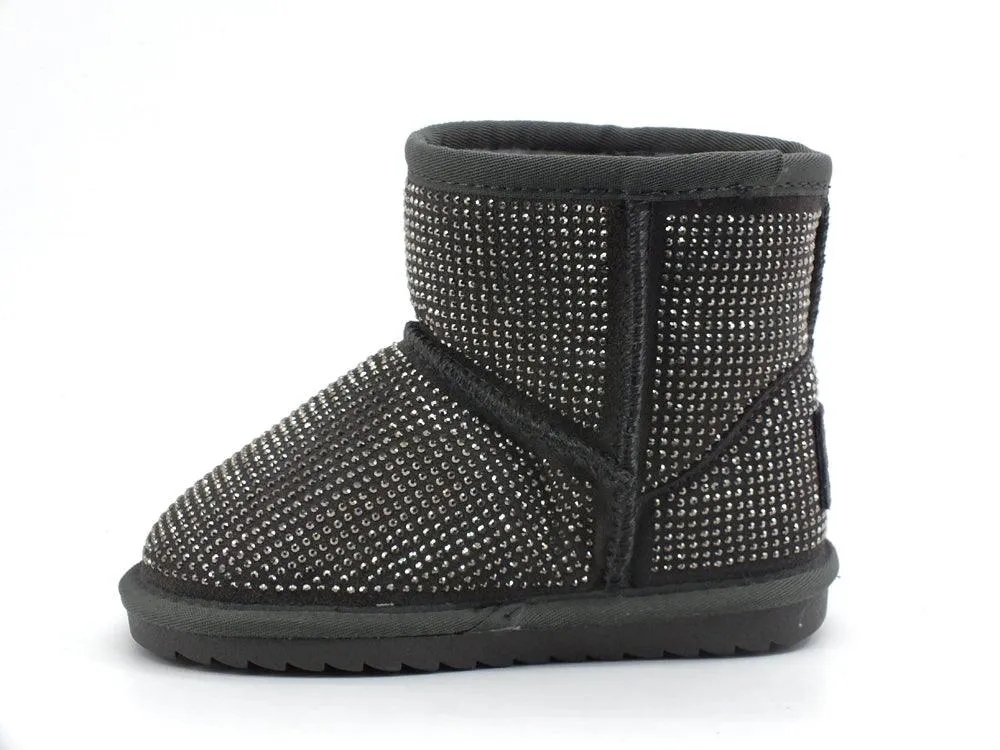 COLORS OF CALIFORNIA Stivaletto Pelo Strass Dark Grey HC.YK055-F19