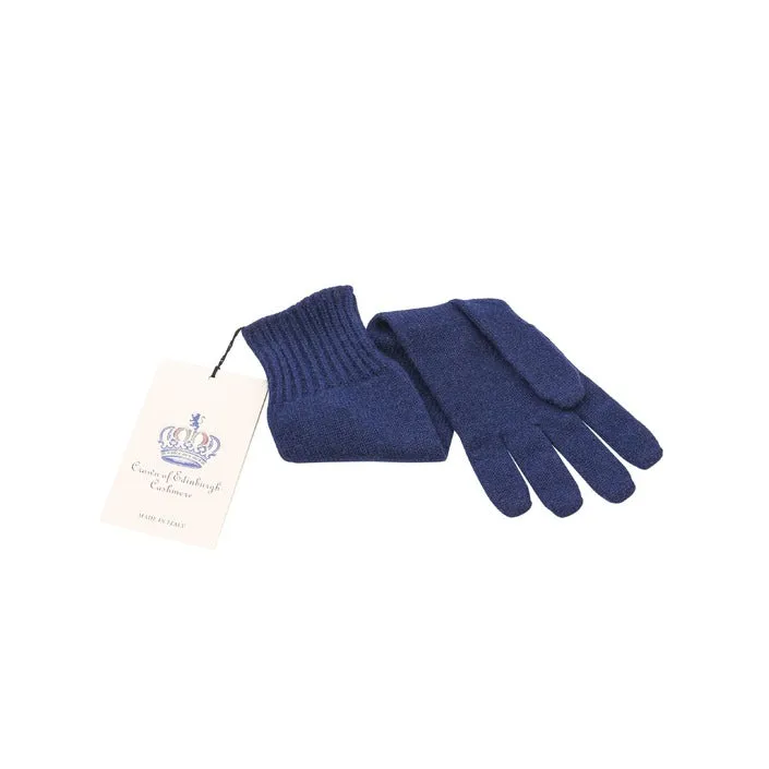 Crown of Edinburgh Cashmere guanto blu   