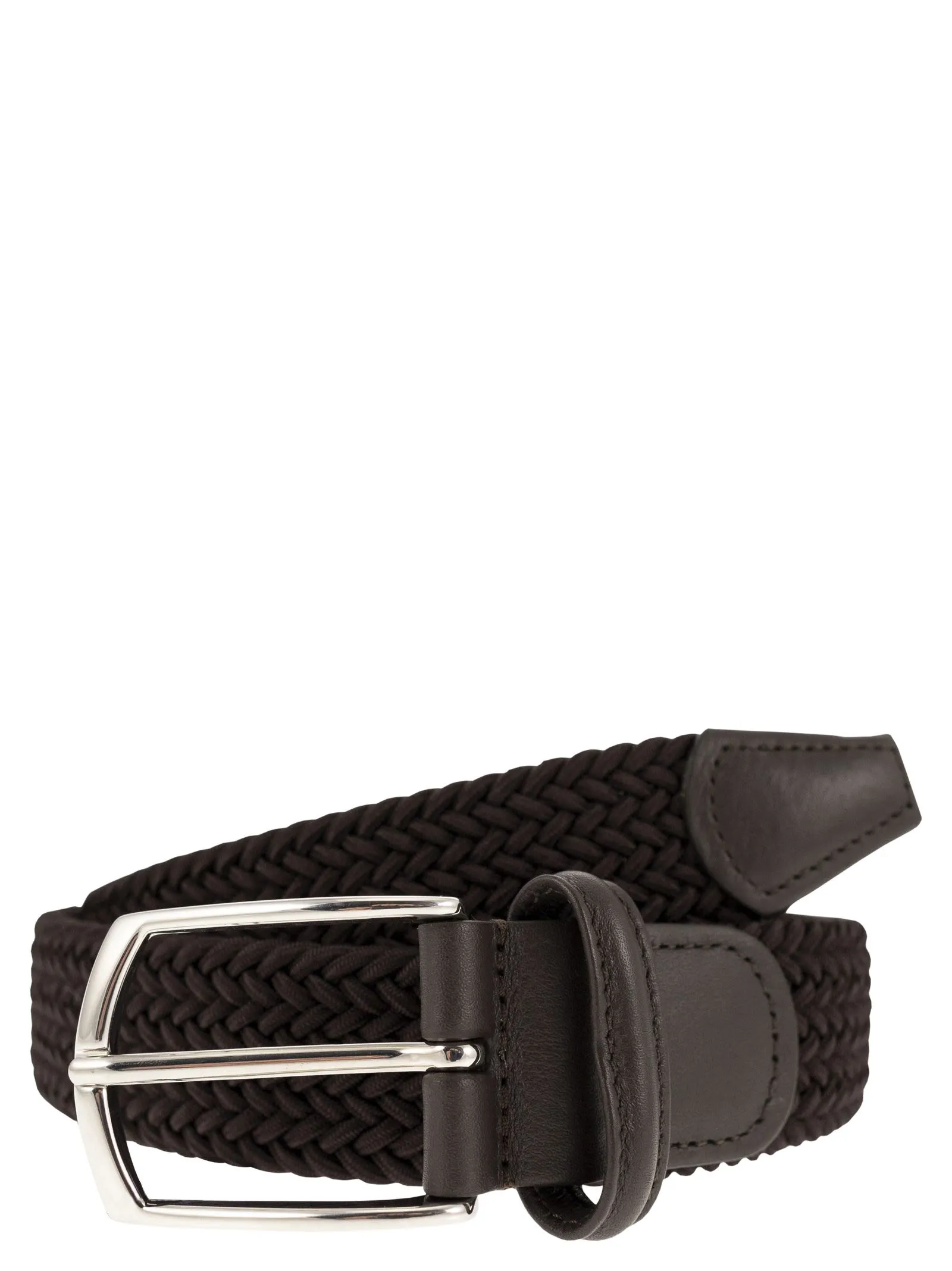 Elastic belt with leather details