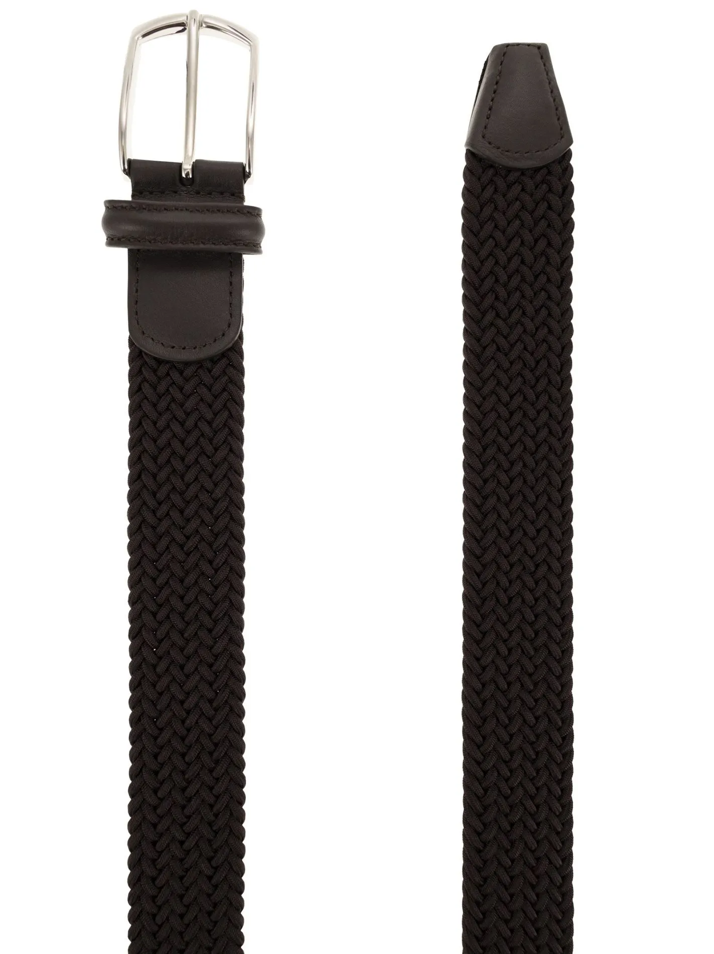 Elastic belt with leather details