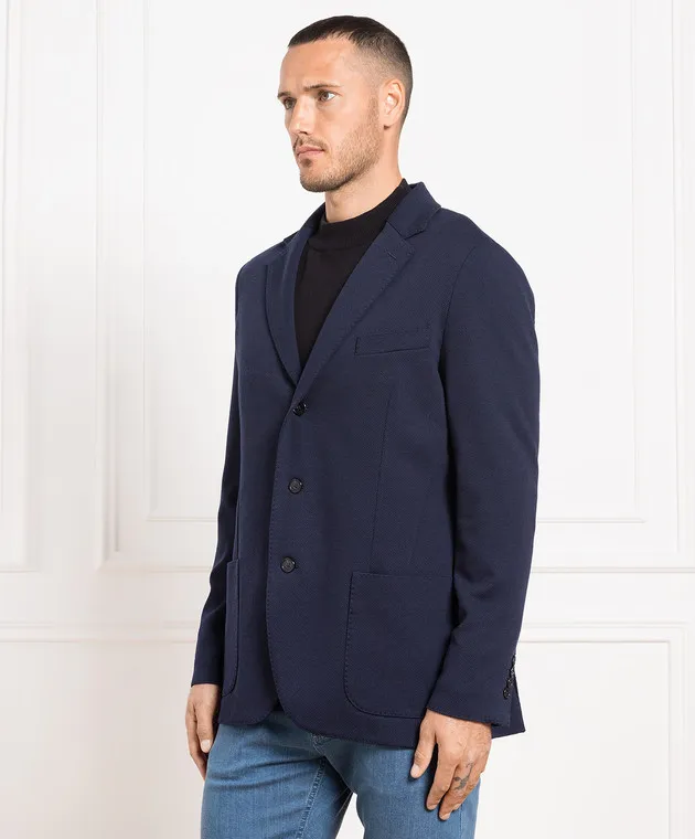 Enrico Mandelli Blazer in lana blu A5T8224803