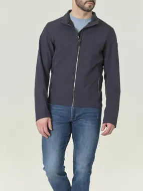 Giubbino blu in softshell stretch con chiusura a cerniera