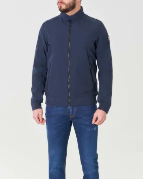 Giubbino sailor blu in softshell stretch con chiusura a cerniera