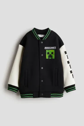 Giubbotto da baseball oversize con stampa