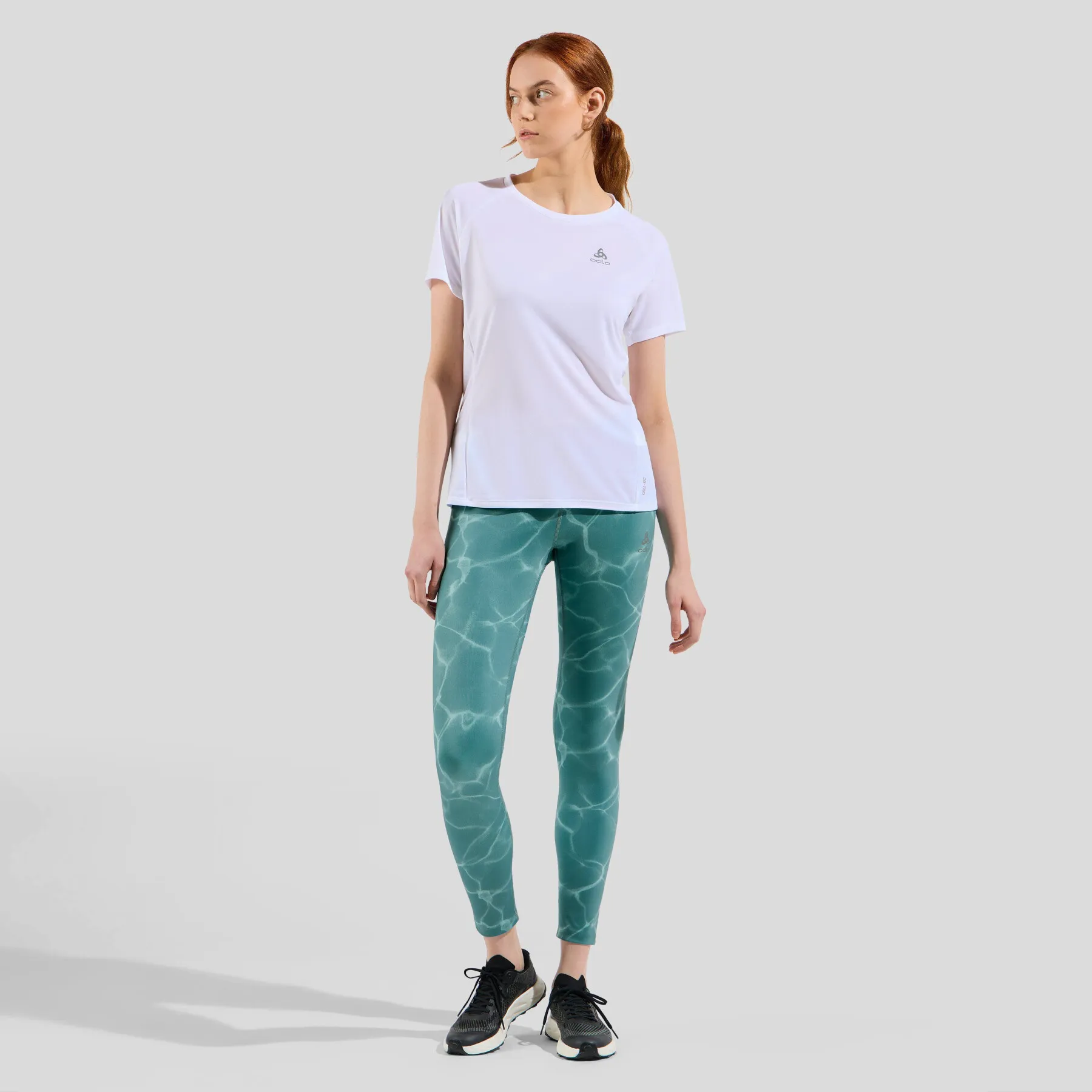 Leggings da corsa stampati da donna Odlo Zeroweight Print