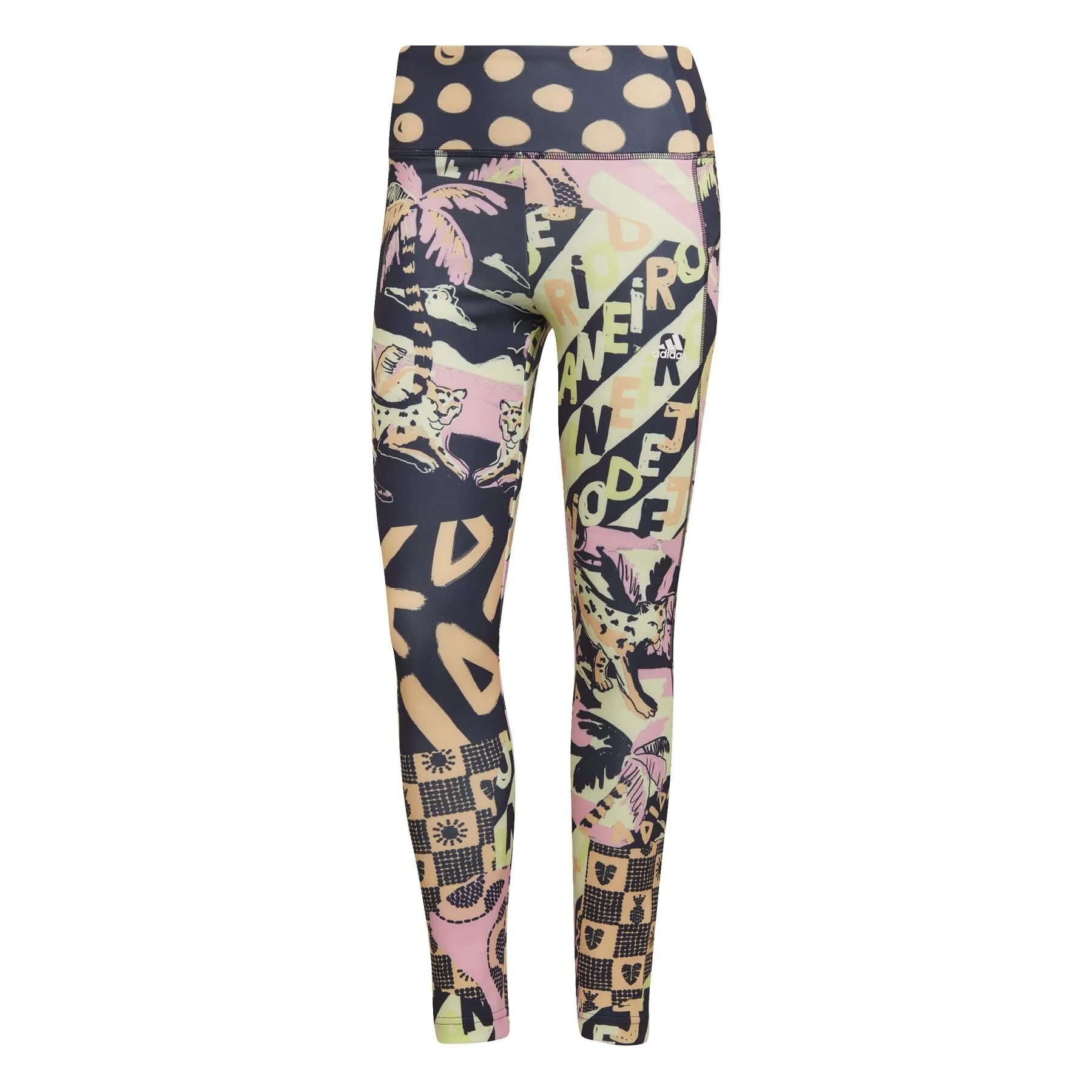 Leggings da donna adidas Farm Print Feel Brilliant Aeroready