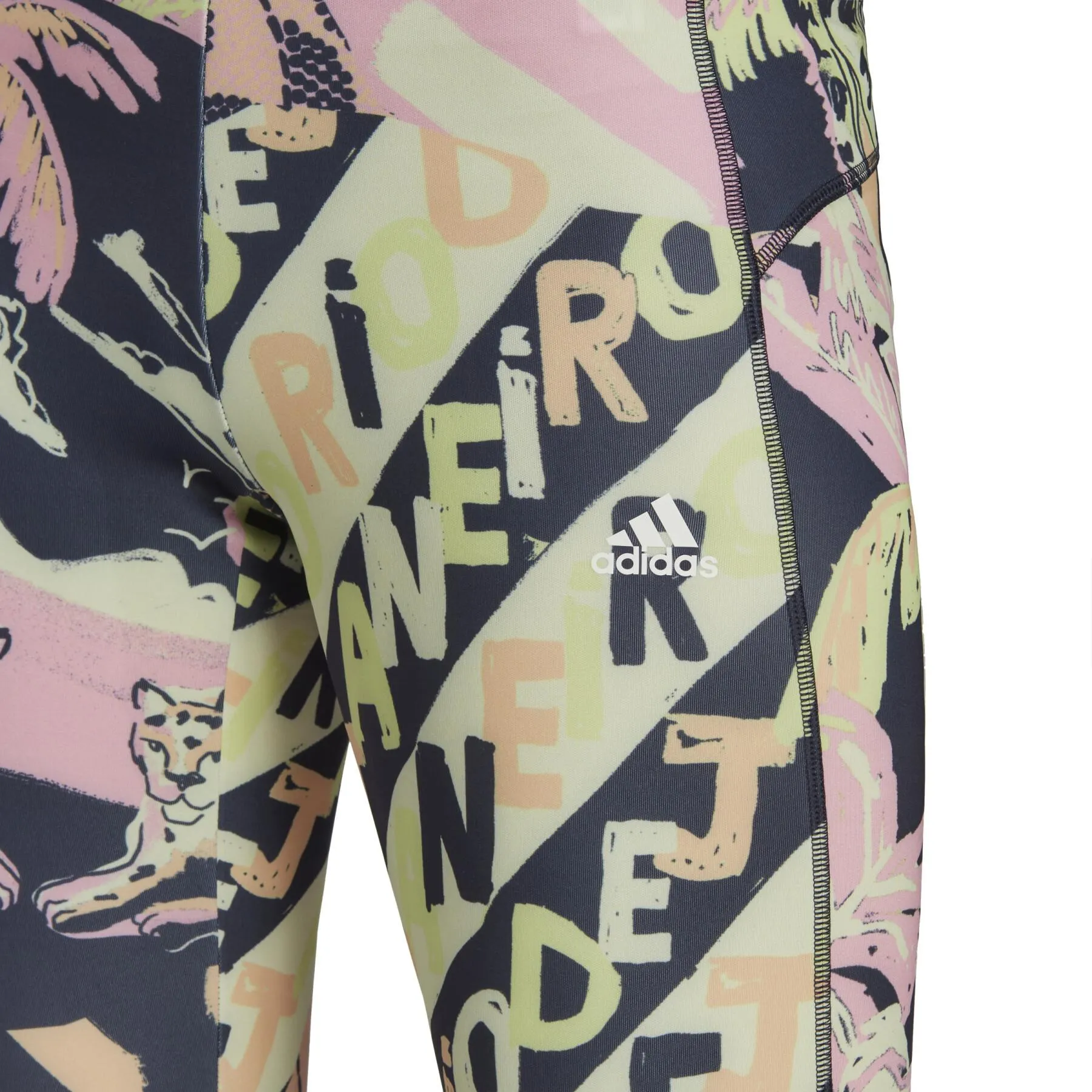 Leggings da donna adidas Farm Print Feel Brilliant Aeroready