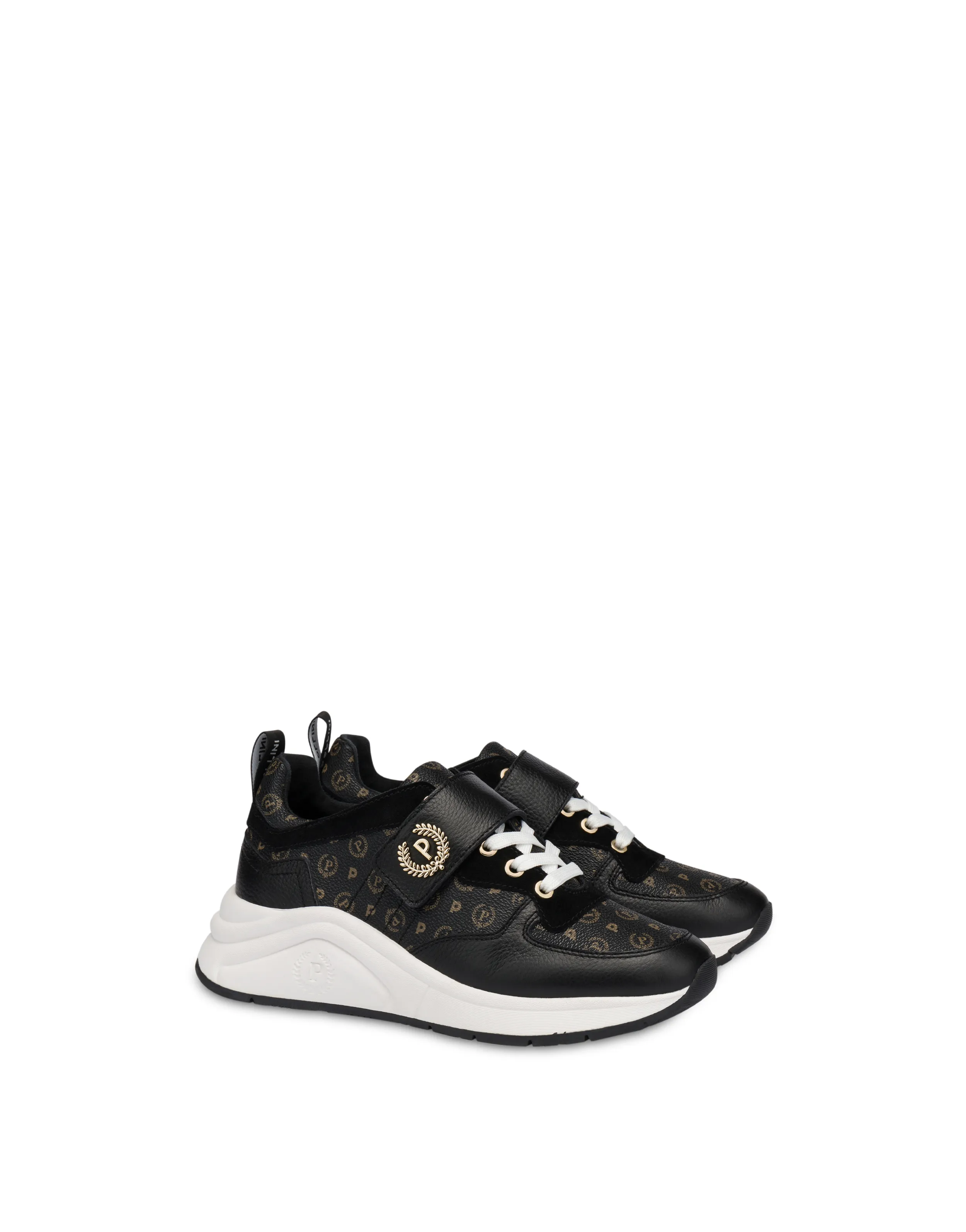     Linea Heritage Sneakers In Vitello E Pvc Logo Heritage Nero/nero