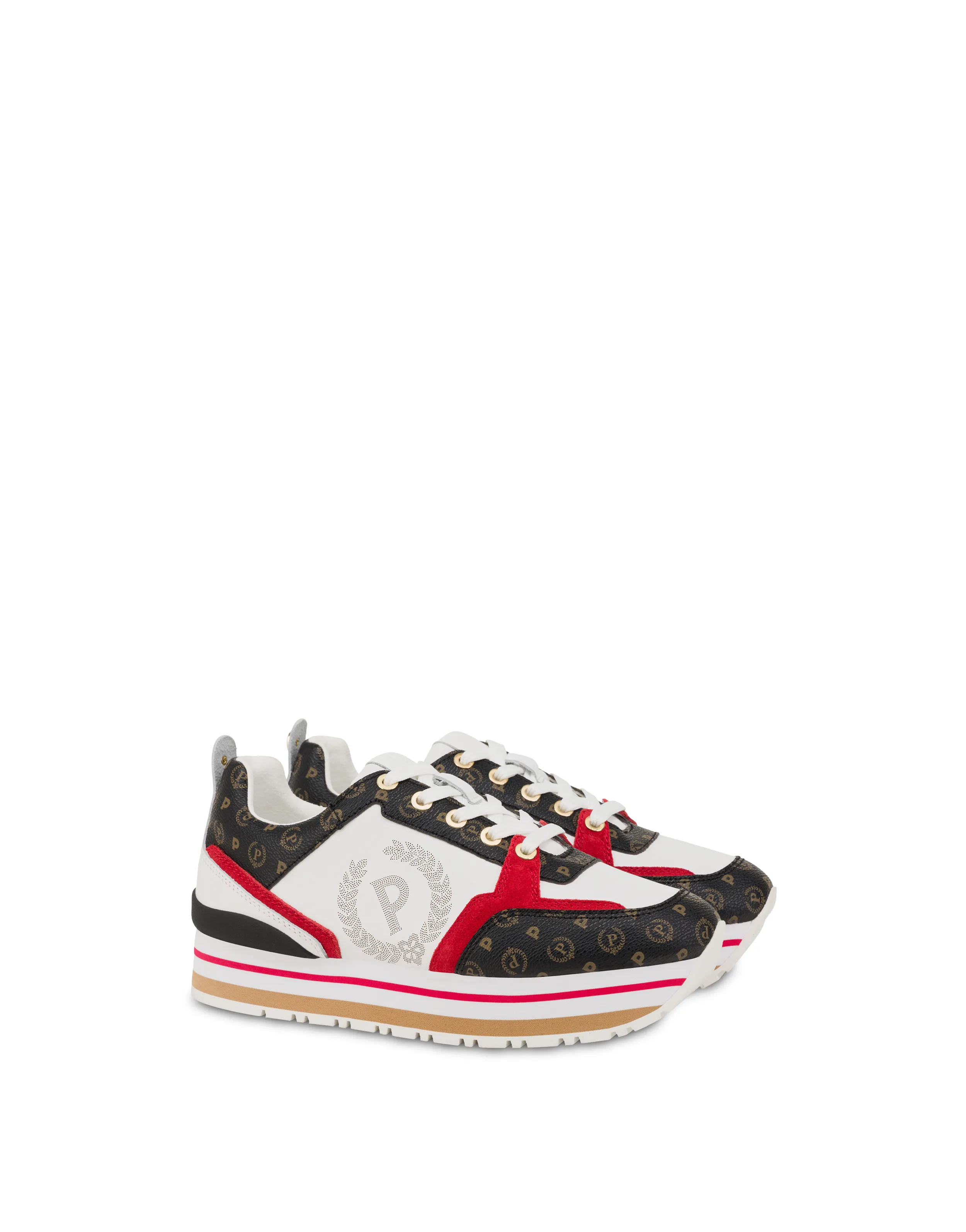     Linea Heritage Sneakers In Vitello Heritage Forever Nero/rosso/bianco