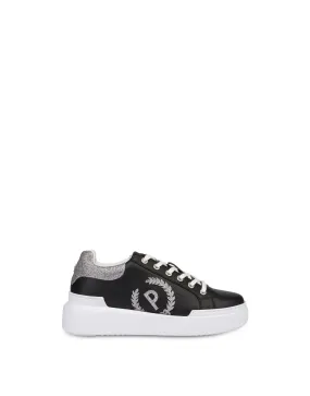     Linea Pollini Sneakers Carrie Con Glitter Nero/acciaio