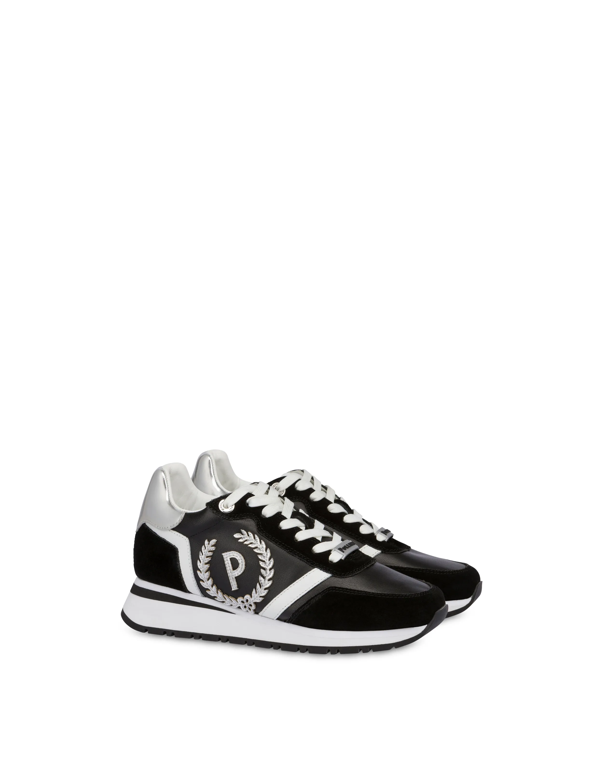     Linea Pollini Sneakers Con Dettagli Laminati Speedy Nero/nero/bianco/argento