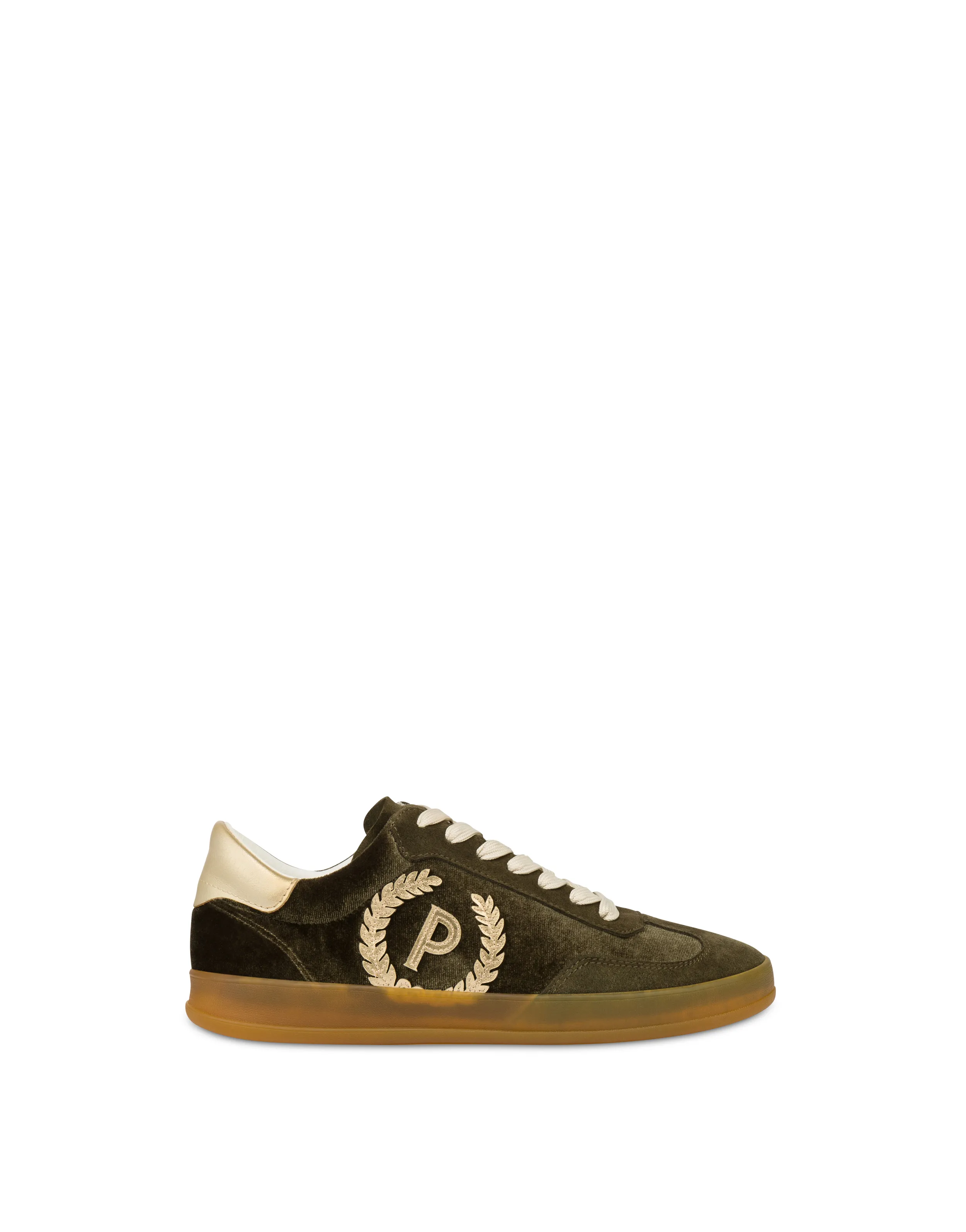     Linea Pollini Sneakers Effetto Velluto Con Dettagli Laminati Venus Tundra/tundra/oro