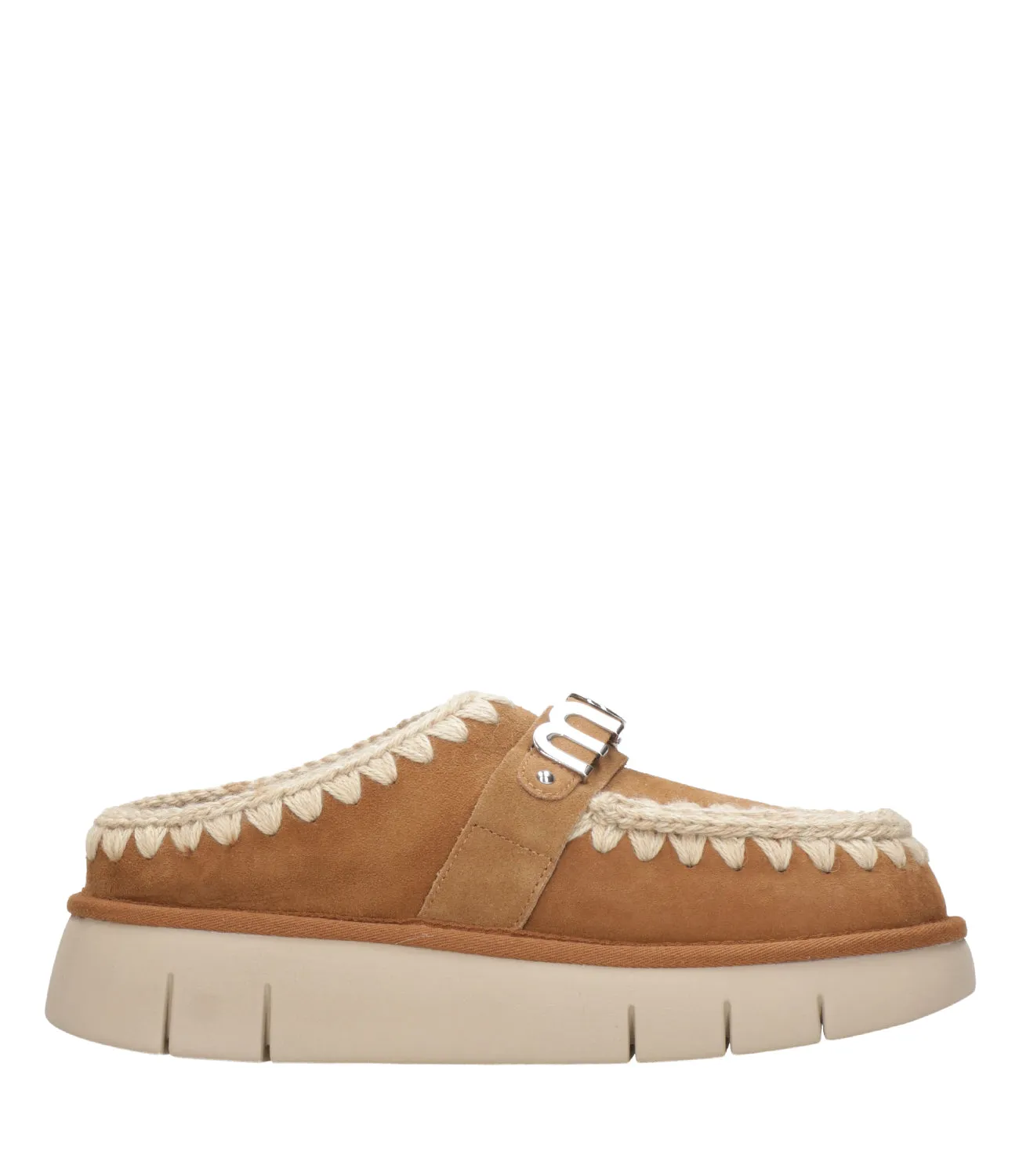 Mou | Sabot Bounce Clog Metal Logo Cognac