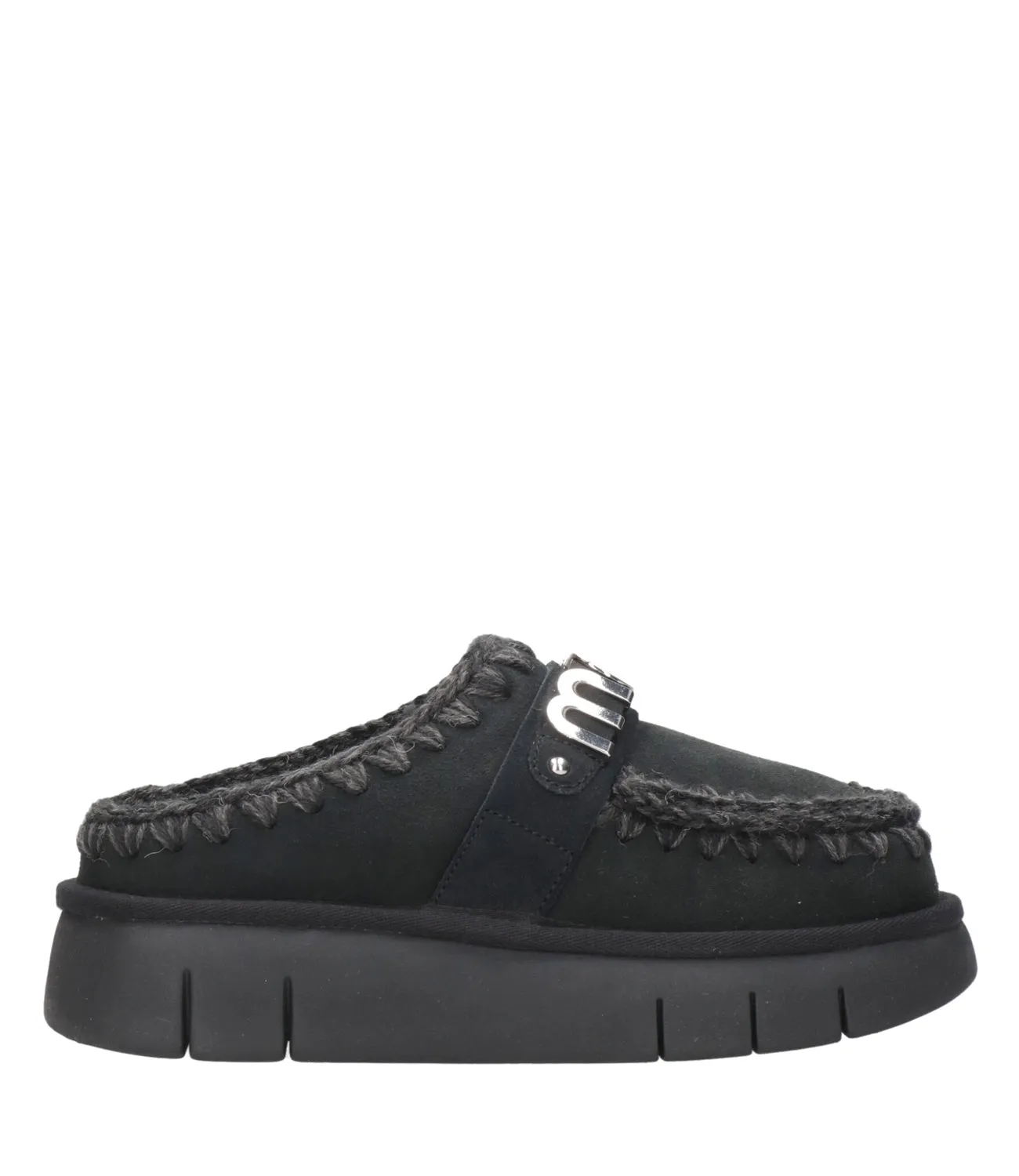 Mou | Sabot Bounce Clog Metal Logo Nero