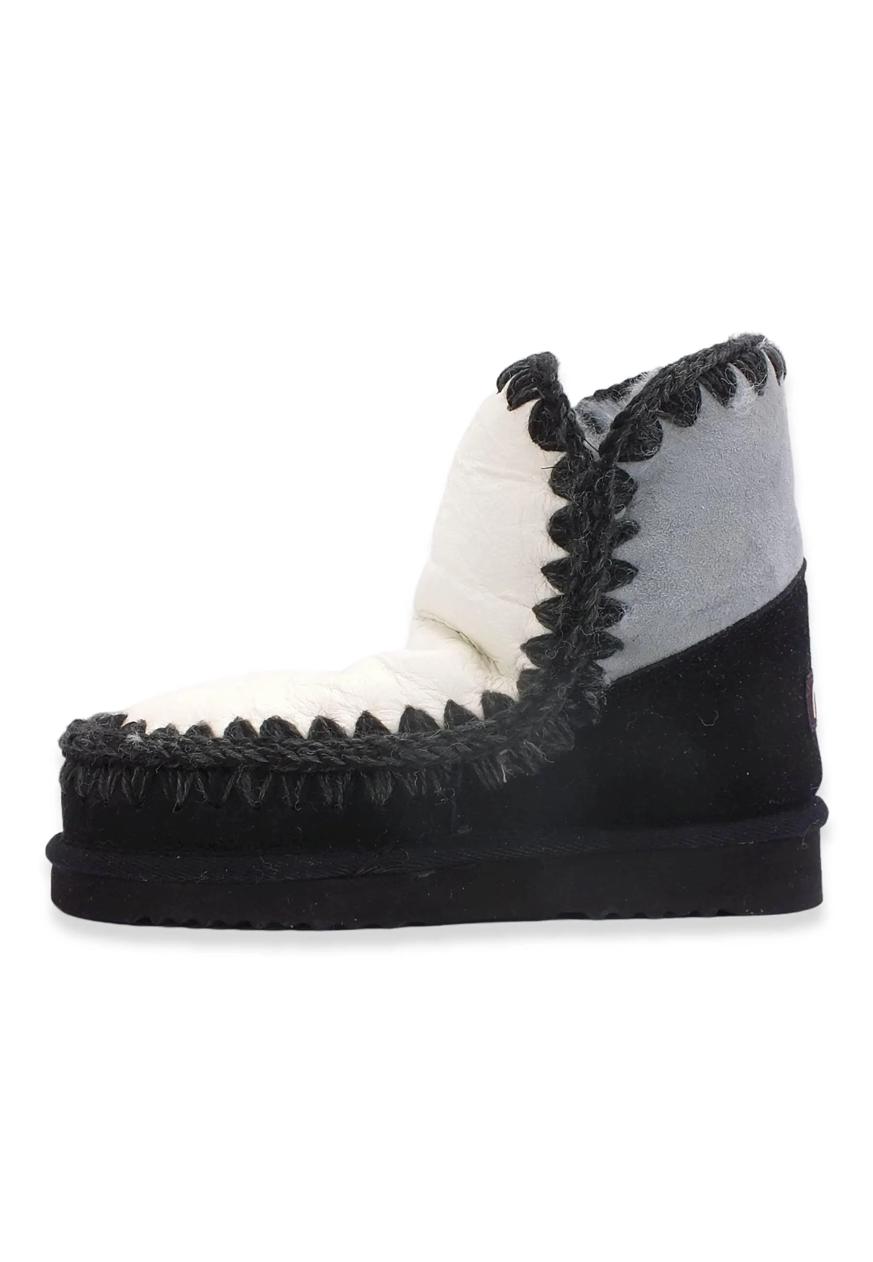 MOU Eskimo 18 Color Block Stivaletto Pelo Donna Iced Sea Black White