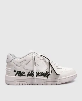 Off-White Sneakers OUT OF OFFICE in pelle bianca con stampa FOR WALKING OMIA189C99LEA012