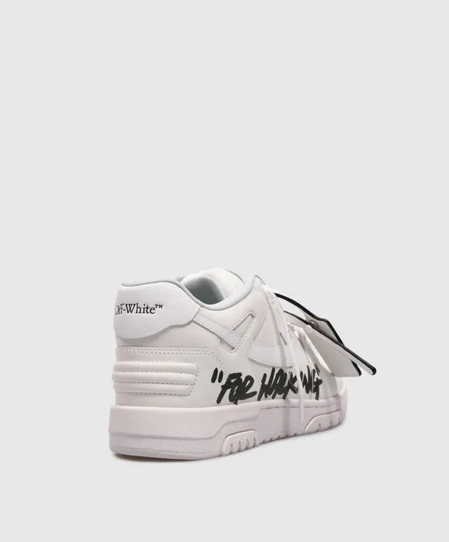 Off-White Sneakers OUT OF OFFICE in pelle bianca con stampa FOR WALKING OMIA189C99LEA012