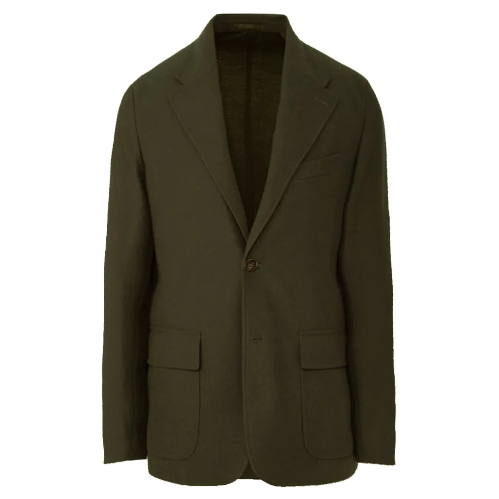 Olive Cotton pique Knit Blazer (Made to Order)