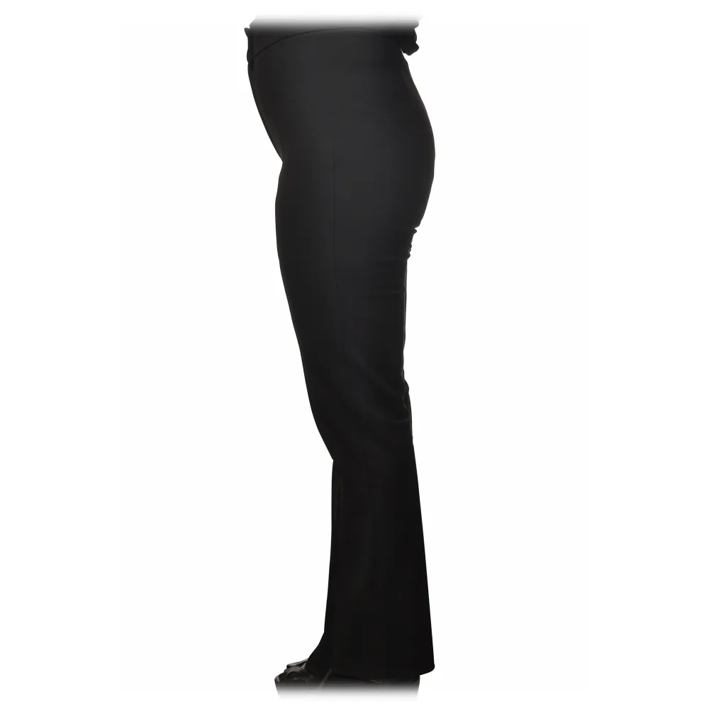 Patrizia Pepe - Pantalone a Vita Regolare Gamba Dritta - Nero - Pantalone - Made in Italy - Luxury Exclusive Collection