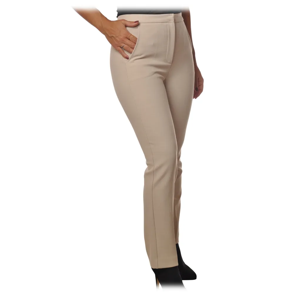 Patrizia Pepe - Pantalone Dritto con Tasca Chinos - Bianco Sporco - Pantalone - Made in Italy - Luxury Exclusive Collection