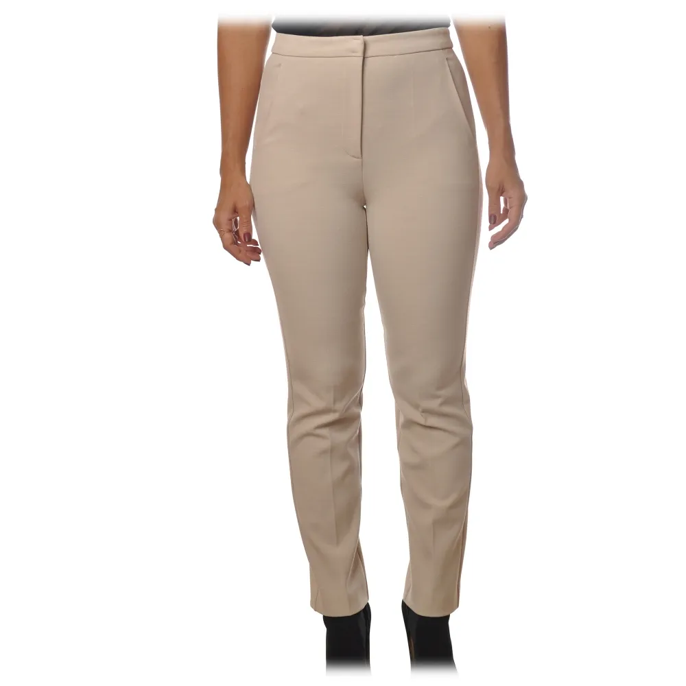 Patrizia Pepe - Pantalone Dritto con Tasca Chinos - Bianco Sporco - Pantalone - Made in Italy - Luxury Exclusive Collection