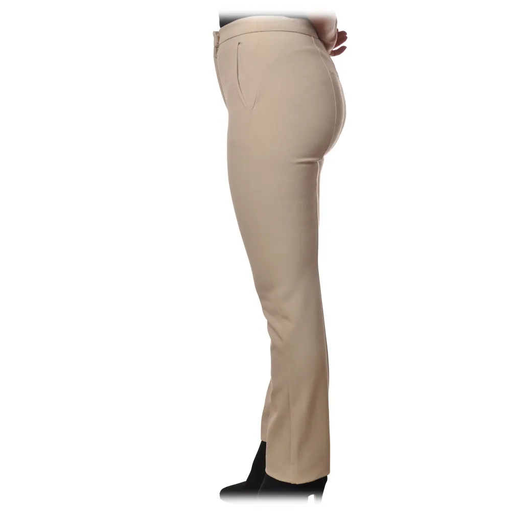 Patrizia Pepe - Pantalone Dritto con Tasca Chinos - Bianco Sporco - Pantalone - Made in Italy - Luxury Exclusive Collection